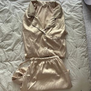 Satin Champagne Pajama Set